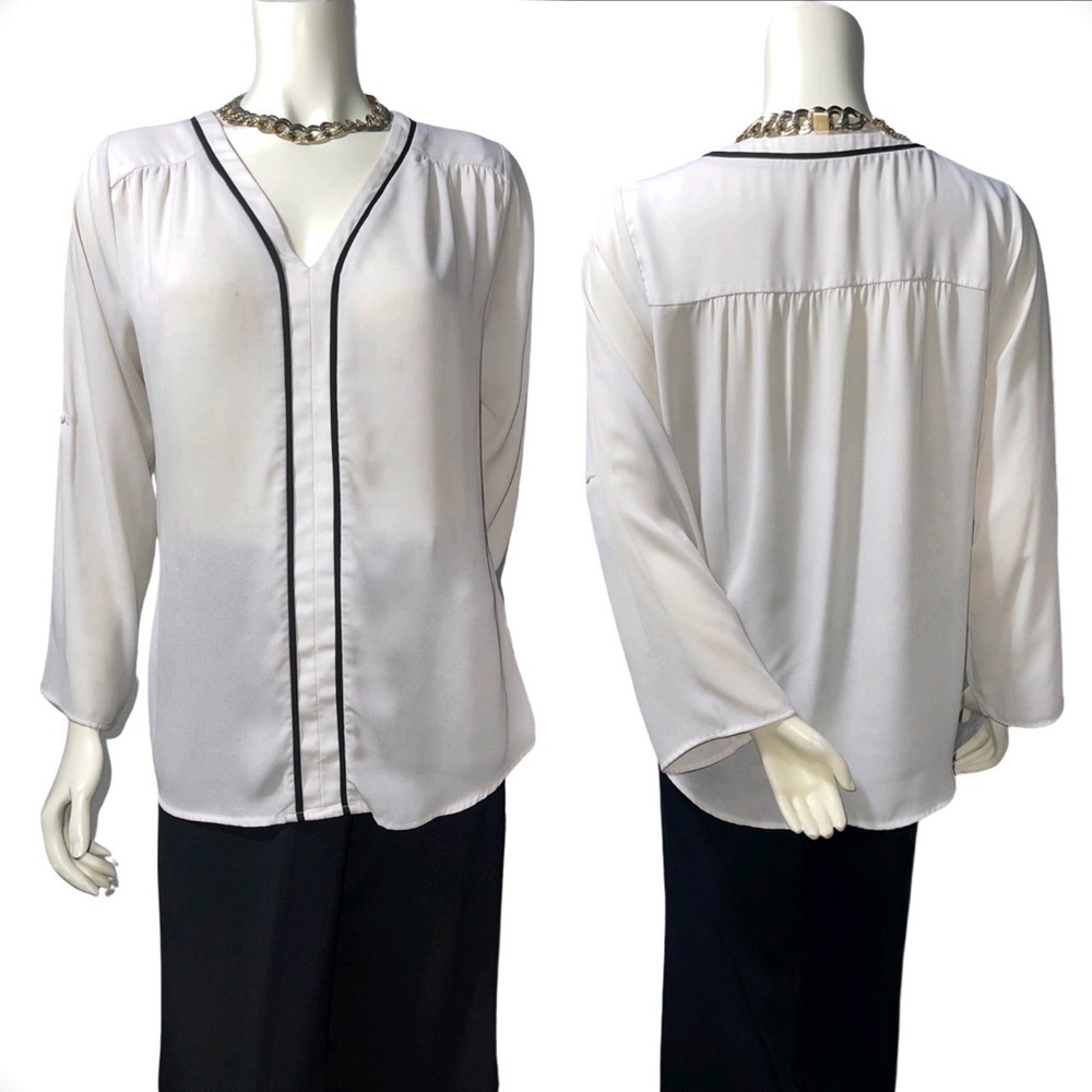 Collective Concepts Black/White Work/Office Blouse